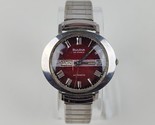 Vintage 1960&#39;s Bulova UFO 23 Jewel Automatic Red Dial Wrist Watch Date R... - £127.68 GBP
