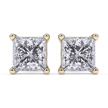 0.50 Ct Natural  Diamond  I1 Clarity Square Shape Solitaire Studs. - £566.57 GBP