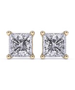 0.50 Ct Natural  Diamond  I1 Clarity Square Shape Solitaire Studs. - £575.37 GBP