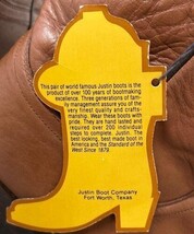 Vintage Justin Cowboy Boots Brown Leather USA Made Men 7D Women 9 NWT image 8