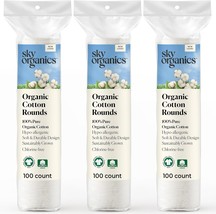 Sky Organics Organic Cotton Rounds for Sensitive Skin 100 Pure GOTS Cert... - $677.74 MXN