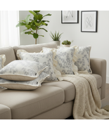 SOGA 6PC 45cm Pillowcase Set – White &amp; Gray Floral Ruffle Trim Decorativ... - $85.50