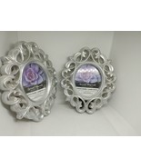 Plastic Picture frame Set Of 2 Assorted Colors And Shapes Oval Shaped - $16.68