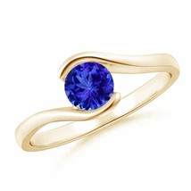 ANGARA Semi Solitaire Round Tanzanite Bypass Ring for Women in 14K Gold - £591.03 GBP