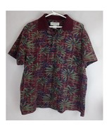 Crossings Polo Shirt With Floral Leafy Design Size Large - $20.81 CAD