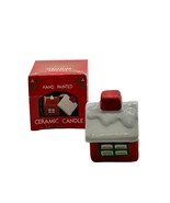 Hand Painted Ceramic Christmas Candle House Red Candle - £6.45 GBP