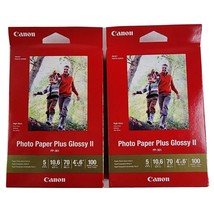 Lot of 2 Canon Photo Paper Plus Glossy II PP-301 4”x6&quot; 100 Sheets Each -... - $17.75