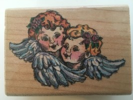 Stampendous Winged Cherubs Angel Faces Valentines Day Card Craft Rubber Stamp - £7.10 GBP