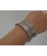STACKED STATIONARY BANDED CUFF BRACELET SILVER COLOR FASHION JEWELRY BAN... - £10.26 GBP