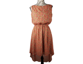 Liberty Love Orange Floral Cut Out Beachie Hi-Lo Boho Summer Dress Women Size M - £15.22 GBP
