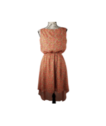 LIBERTY LOVE Orange Floral Cut Out Beachie Hi-Lo Boho Summer Dress Women... - £15.09 GBP
