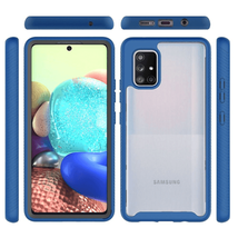 For Samsung A51 5G Durable Sturdy Shockproof Heavy Duty Bumper Case CLEAR/BLUE - £6.21 GBP