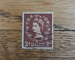 Great Britain Stamp Queen Elizabeth II 2d Used Brown - $0.94