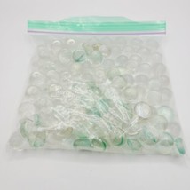 Bag Full Clear Green Glass Marble Beads Round &amp; Flat Vase Fillers .25&quot; D... - £11.43 GBP