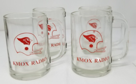 St. Louis Cardinals Football Beer Glasses Mugs 1970s KMOX Radio Set of 4 Vintage - £14.90 GBP