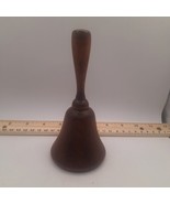 Vintage Wood Hand Bell Metal Insert Original Clapper - $202.17 MXN