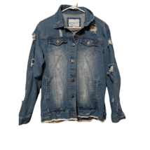 The Style Between Us Womens Jean Jacket Blue Buttons Distressed Pockets ... - $17.81