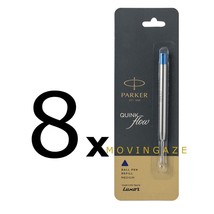 8 x Parker Jotter Classic Ball Point Pen Refills Medium 1mm Tip Blue Ink... - $16.88