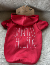 Rae Dunn Pet Puppy Dog Sweatshirt Hoodie Red CHRISTMAS Santa’s Helper Sz... - £15.70 GBP