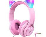 iClever Kids Headphones with Cat Ear Led Light Up, Safe Volume Limite Ki... - £31.59 GBP