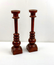 Pair of large wooden candle holders colonial regency style home decor vtg castle - £73.25 GBP