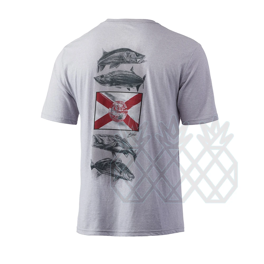 Sporting HUK Men&#39;s UPF 50+ Sun Protection Shirt Rashguard Swim Shirt Short Sleev - £37.65 GBP