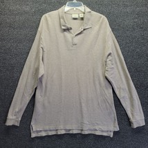 LL Bean Polo Shirt Men&#39;s Size Large L Long Sleeve Brown 0 KA81 - £13.74 GBP