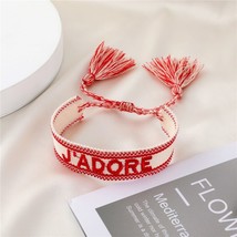 Handmade LOVE Fabric Bracelet For Best Friend Gift New Fashion Colorful Tassel G - £12.22 GBP