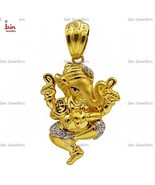 22 Karat Beschauzeichen Echt Festgelbgold Cz Ganesha Halskette Anhänger ... - £915.53 GBP