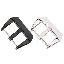 Stainless Steel Watch Buckle Clasp Silver Black 18mm 20mm 22mm 24mm 26mm - £3.53 GBP