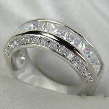 Sterling Silver Princess Cut Wedding Eternity Ring Anniversary Band Or 10 pcs Cz - £0.77 GBP+