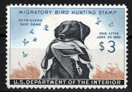 US RW26 MNH VF $3 Labrador dog &amp; Mallard Duck Revenue Zayix Stamps 0225M... - $94.50