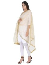 Fancy Net Embroidered Dupat Women Indian Stole Scarf Party Wear Wrap Chunni - £11.80 GBP