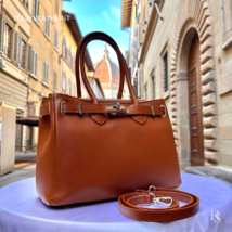 Italian Handmade Leather Bags For Woman l l Elegant Leather Tote From Florence - £192.46 GBP