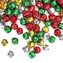 100 Pcs Christmas Jingle Bells 1 Inch, 4 Colors Mixed Large Craft Jingle Bells C - £10.15 GBP