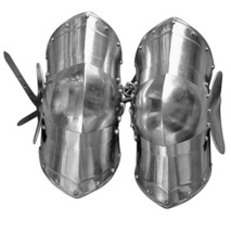 Medieval Steel Larp Pair Of Leg Greaves Knee Protection Armor Best For Halloween - £95.17 GBP