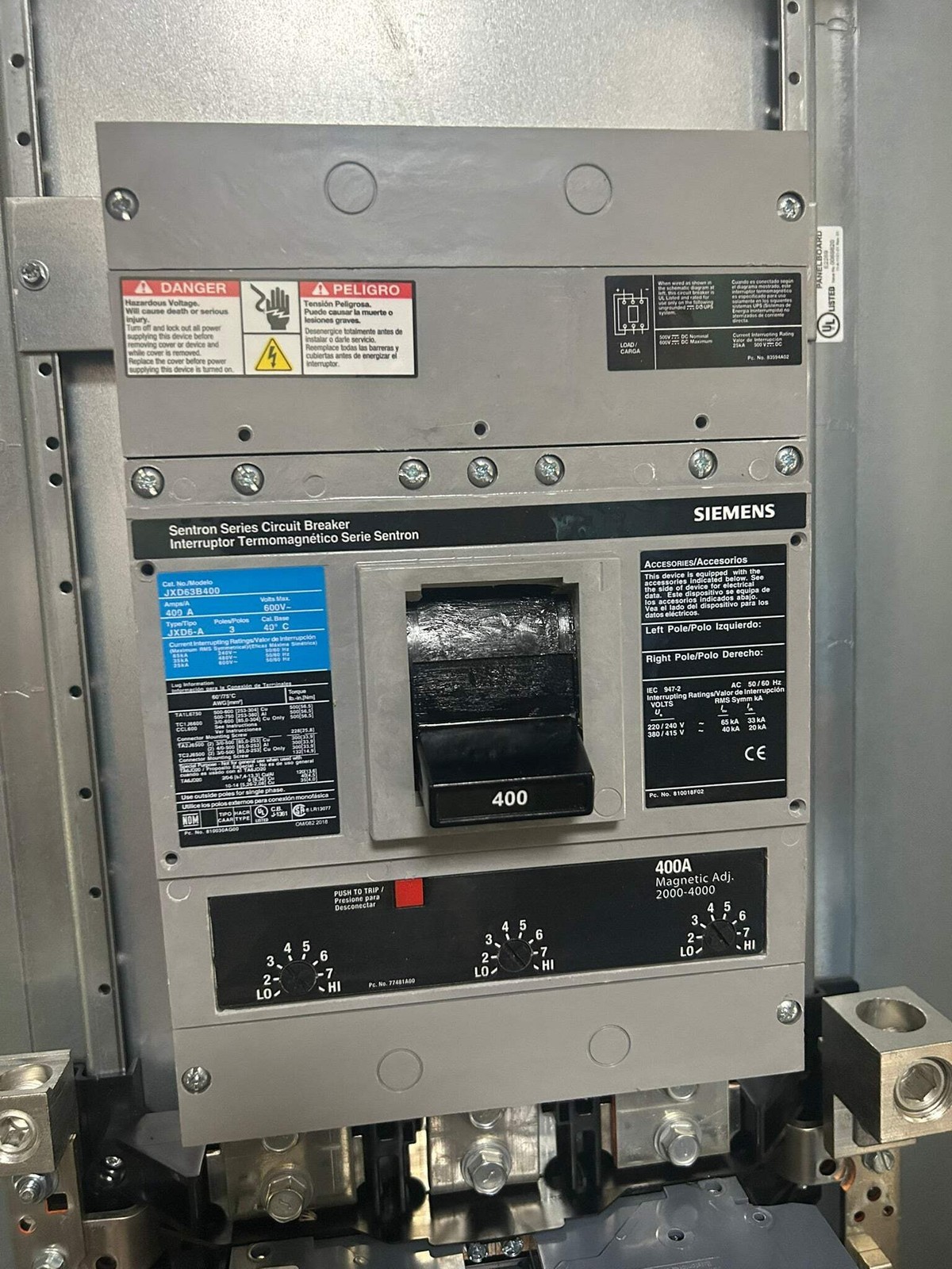 Siemens P1E‑42 400 A Panelboard Interior – 42 Circuit, 277/480 V Item image 9