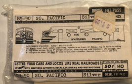 Vintage 89-90 Southern Pacific Railroad Silver Model Train Decals - £3.81 GBP