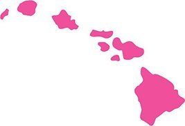 Picniva Pink Hawaii HI map Car Vinyl Decal Sticker Laptop, Ipad, Window, Wall, T - £4.59 GBP