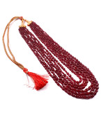 Natural Ruby Plain Beads Multi Strands Gemstone Necklace For Women and G... - $1,003.00
