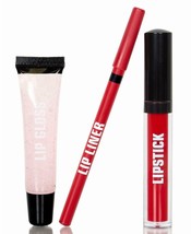 3 Piece Lip set: Lipstick, LipLiner &amp; Lip Gloss - New/Sealed - Color Riot - $8.42