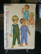 Simplicity 6157 Toddler's Overalls in 2 Lengths & Shirt Pattern - Size 3T - $9.32