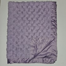 Tiddliwinks Solid Purple Lavender Baby Blanket Lovey Fleece Satin Trim 30&quot; x 40&quot; - £39.52 GBP