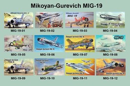 12 Different Mikoyan-Gurevich MIG-19 Warplane Magnets - £6.33 GBP
