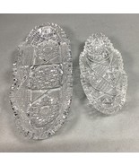 Set Of 2 Cut Glass Sawtooth Celery/Olive Dishes - €15,30 EUR