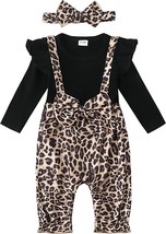 Newborn Baby Girl 6-9 MONTHS Romper Ruffle Long Sleeve One Piece CHEETAH... - $24.74