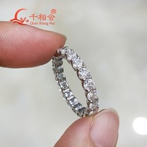 0.1ct 3mm round white moissanite Eternity Band Customizable Specifications ring  - £109.20 GBP