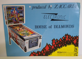 House Of Diamonds Pinball Flyer 1978 Rare Zaccaria Italy Promo Art 8.25&quot; x 11.5&quot; - £50.67 GBP
