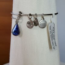 Alex &amp; Ani Bracelet 8&quot; Swarovski Sapphire September Cobalt Blue Silver T... - $23.52