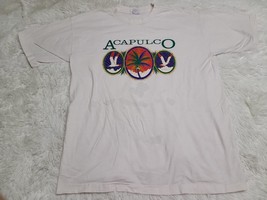 Vintage Acapulco Mexico Puffy/Raised Shirt Men&#39;s XL BirdS Palm Trees Distressed - £6.84 GBP